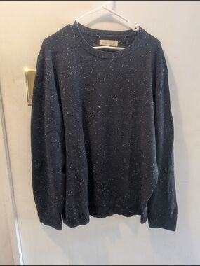 Everlane Men's Navy Speckled Crew Sweater